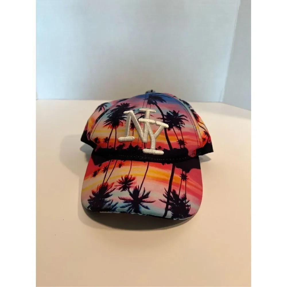 New York Hat Cap - Palm Tree Design - One Size Fits Most
